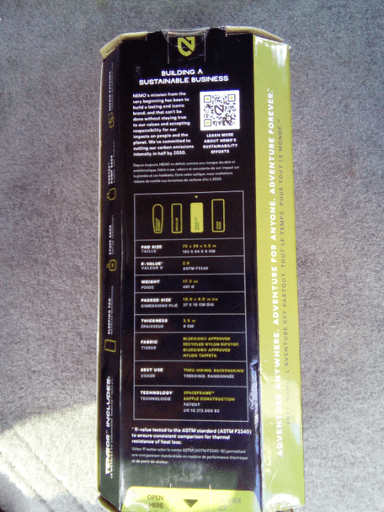 Nemo Equipment Tensor Trail Insulated Sleeping Pad 